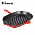 Emaille Gusseisen Square Grill Pan Red Farbe